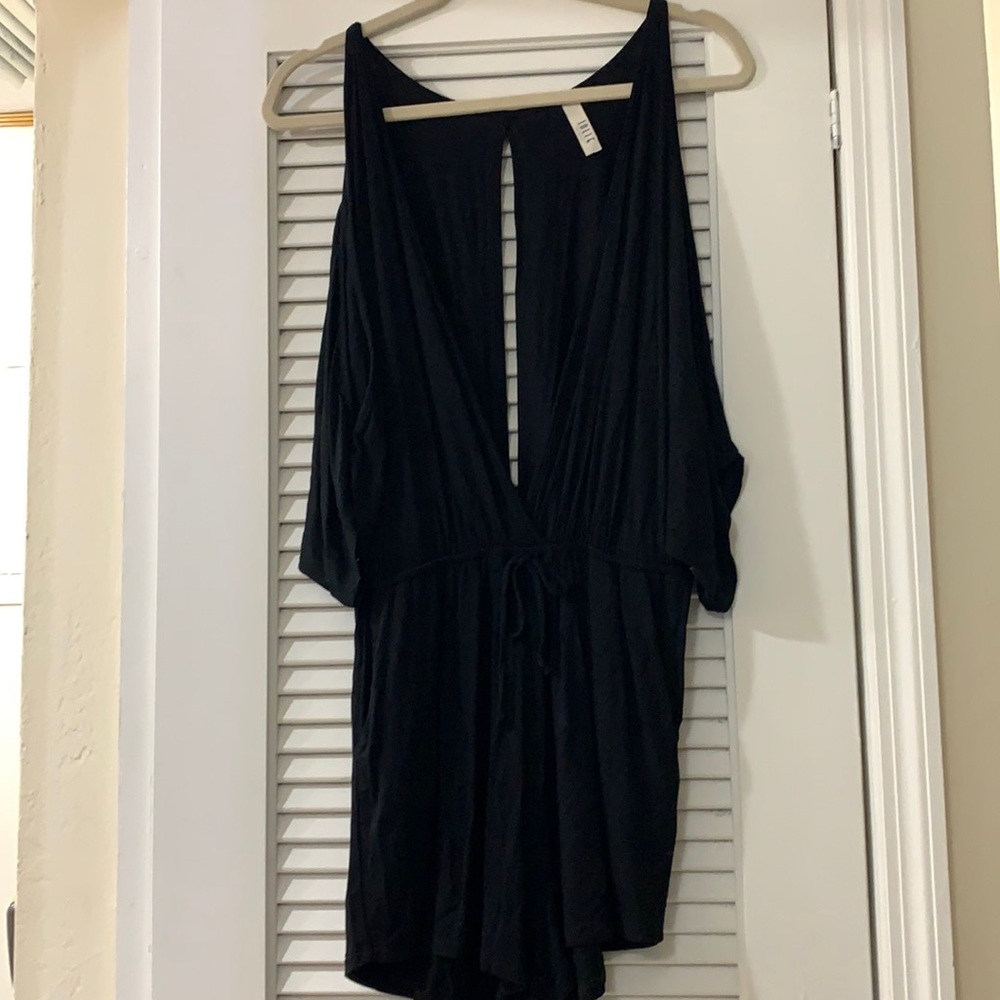 Black Slit Romper